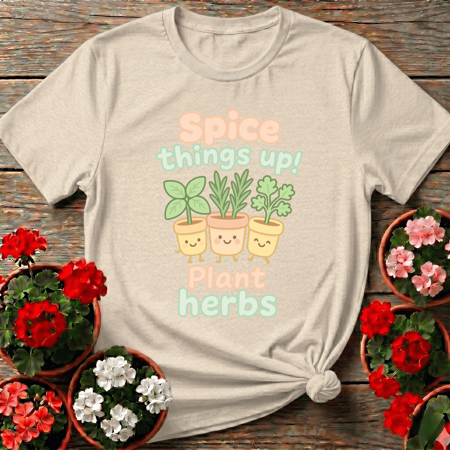 Spice Things Up Plant Herbs Cute Kawaii Herb Garden Tee - GardeningTshirts