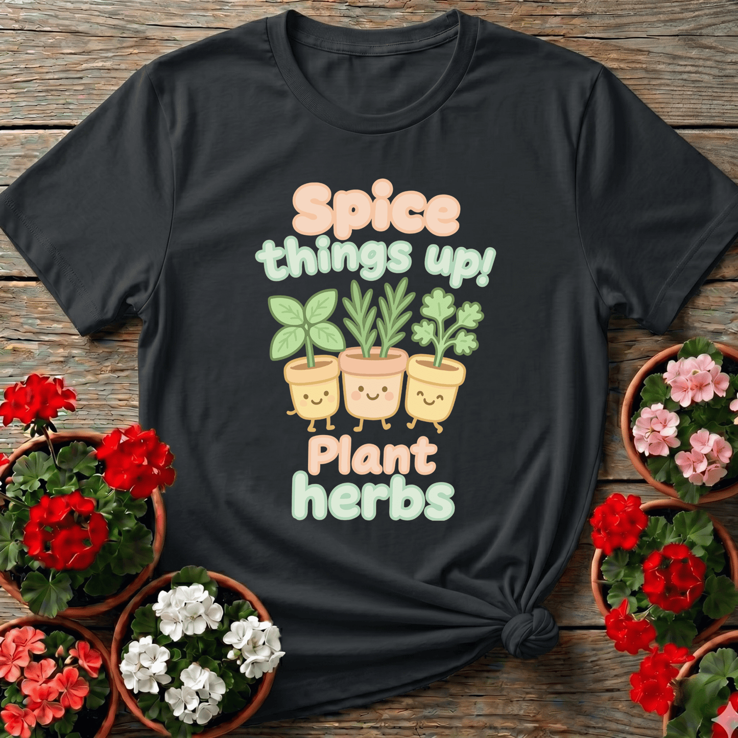 Spice Things Up Plant Herbs Cute Kawaii Herb Garden Tee - GardeningTshirts
