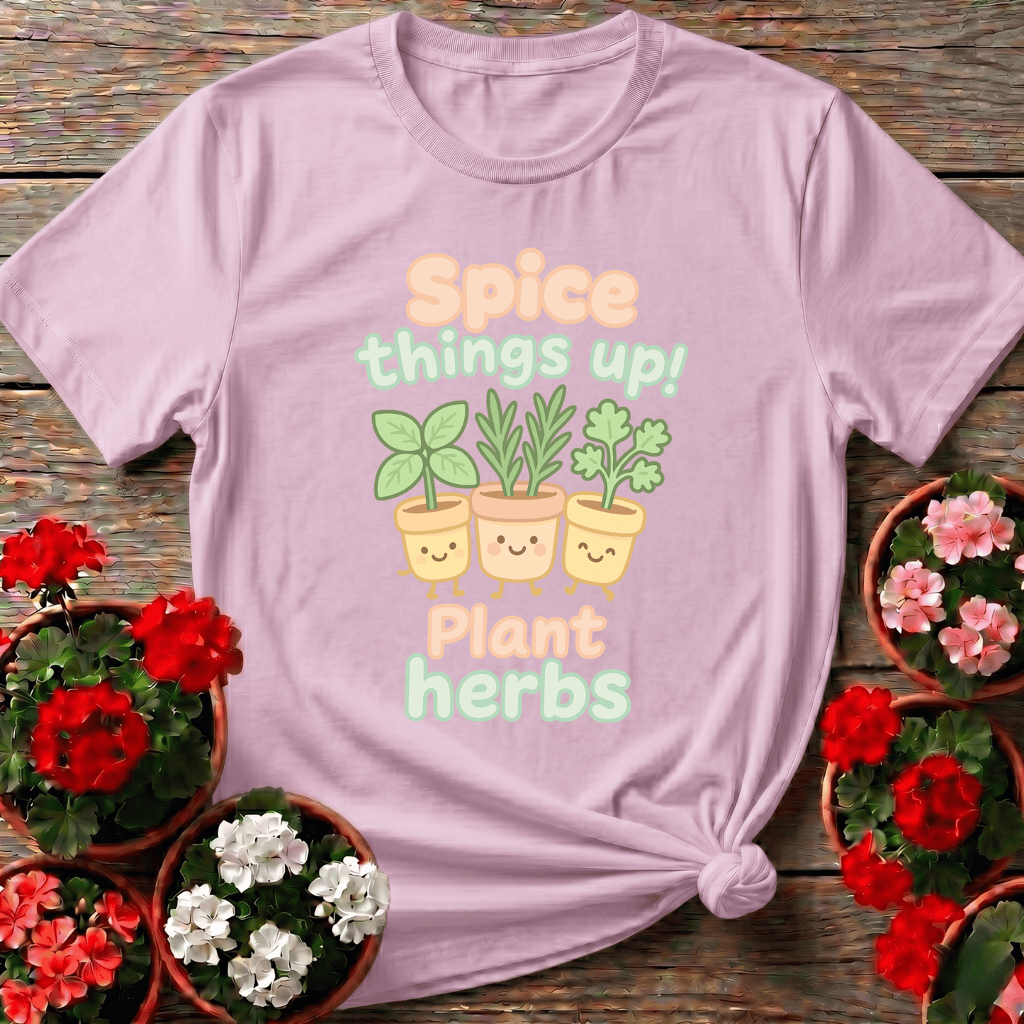 Spice Things Up Plant Herbs Cute Kawaii Herb Garden Tee - GardeningTshirts