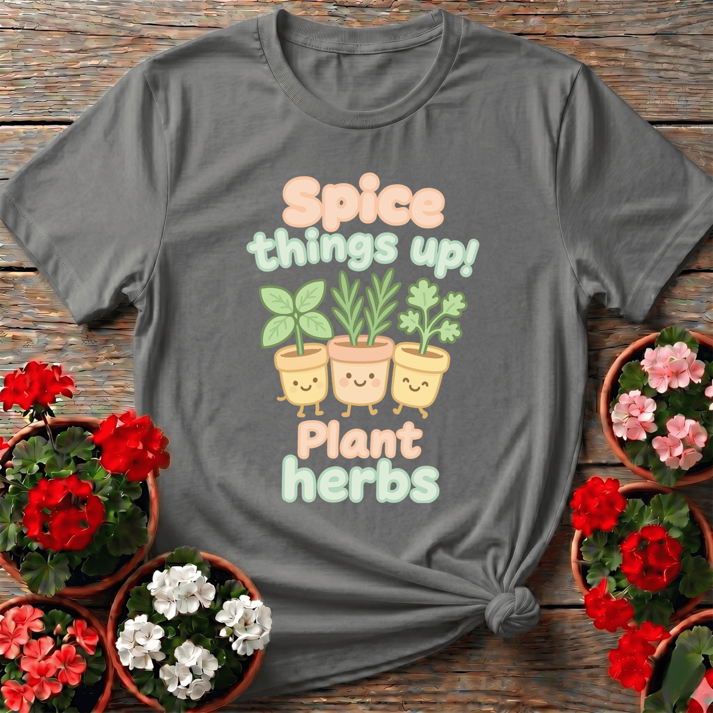 Spice Things Up Plant Herbs Cute Kawaii Herb Garden Tee - GardeningTshirts