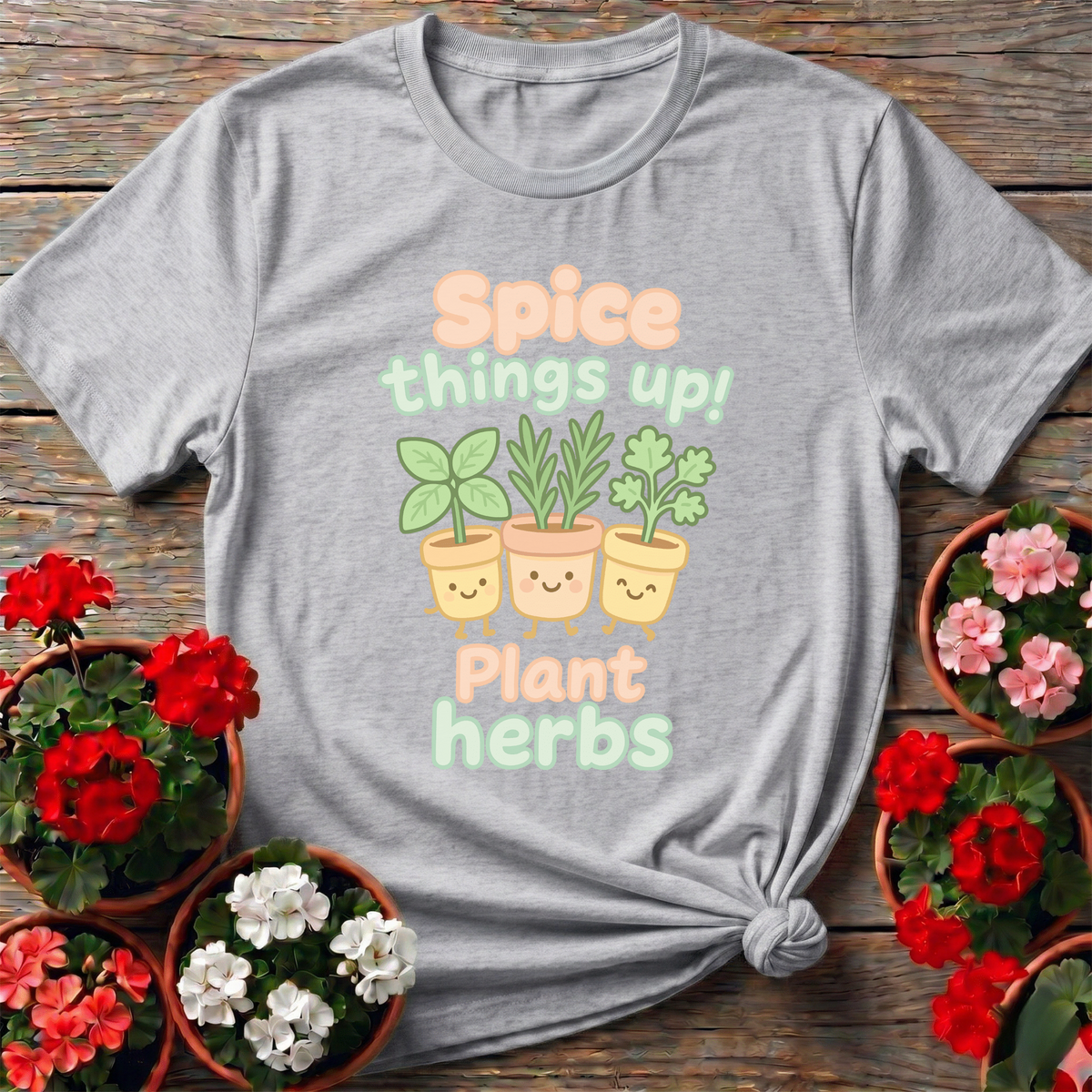 Spice Things Up Plant Herbs Cute Kawaii Herb Garden Tee - GardeningTshirts