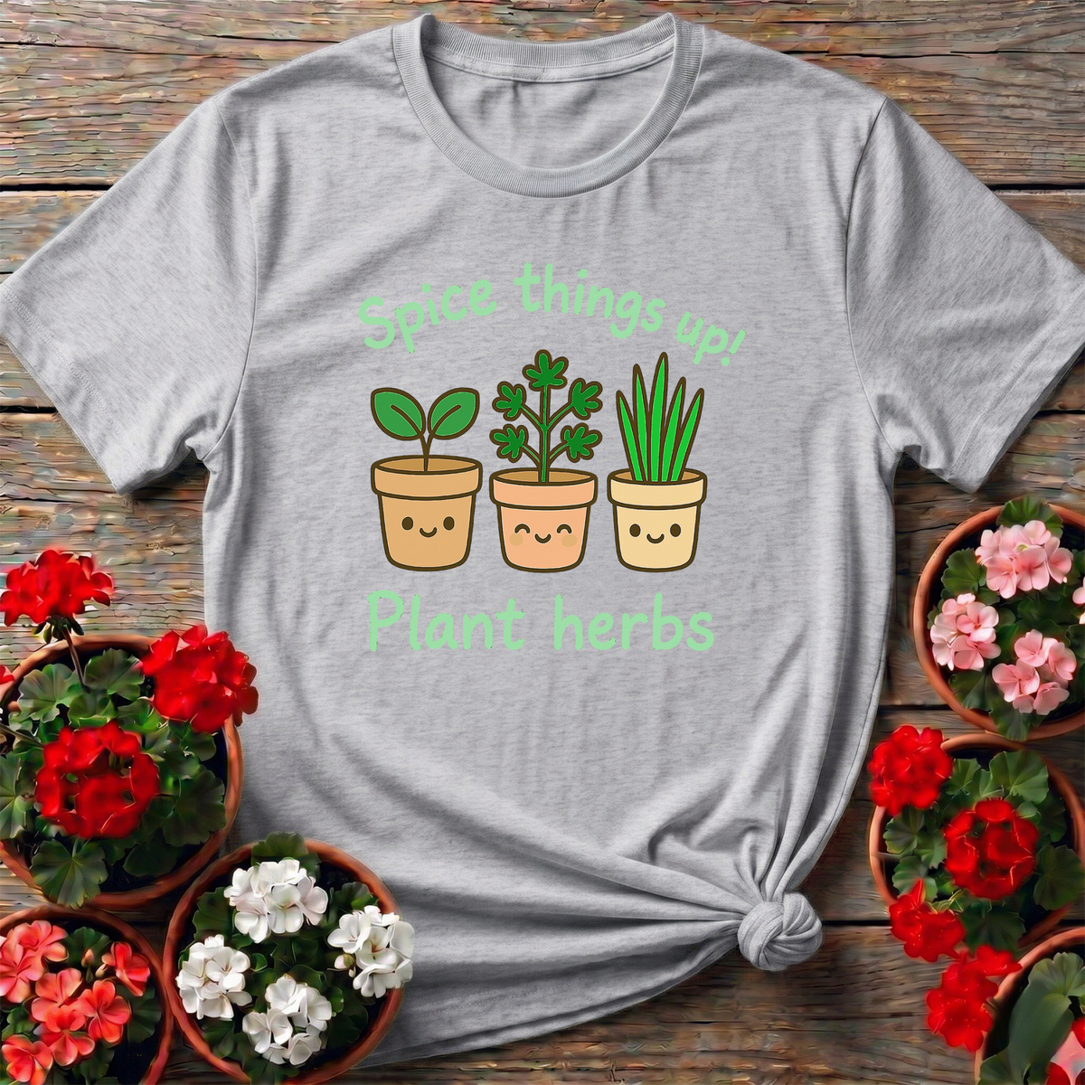 Spice Things Up Plant Herbs Kawaii T shirt - GardeningTshirts