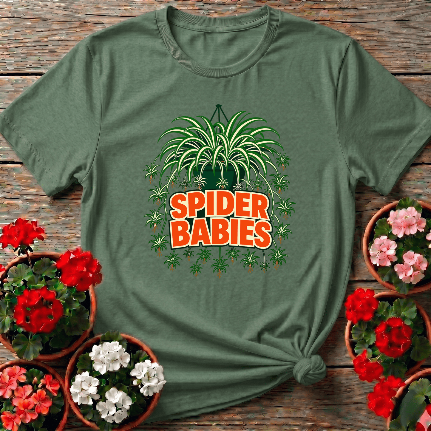 Spider Babies Spider Plant Funny Gardening T-Shirt - GardeningTshirts