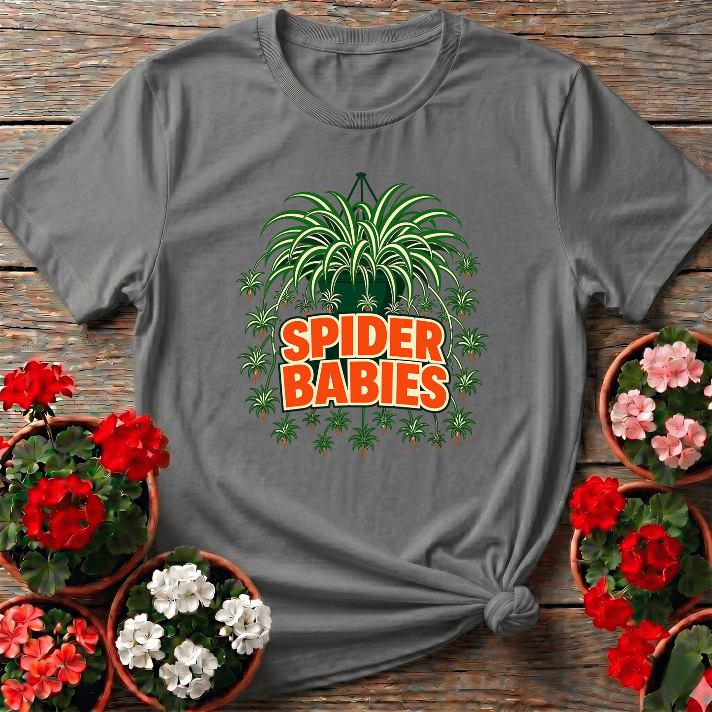 Spider Babies Spider Plant Funny Gardening T-Shirt - GardeningTshirts
