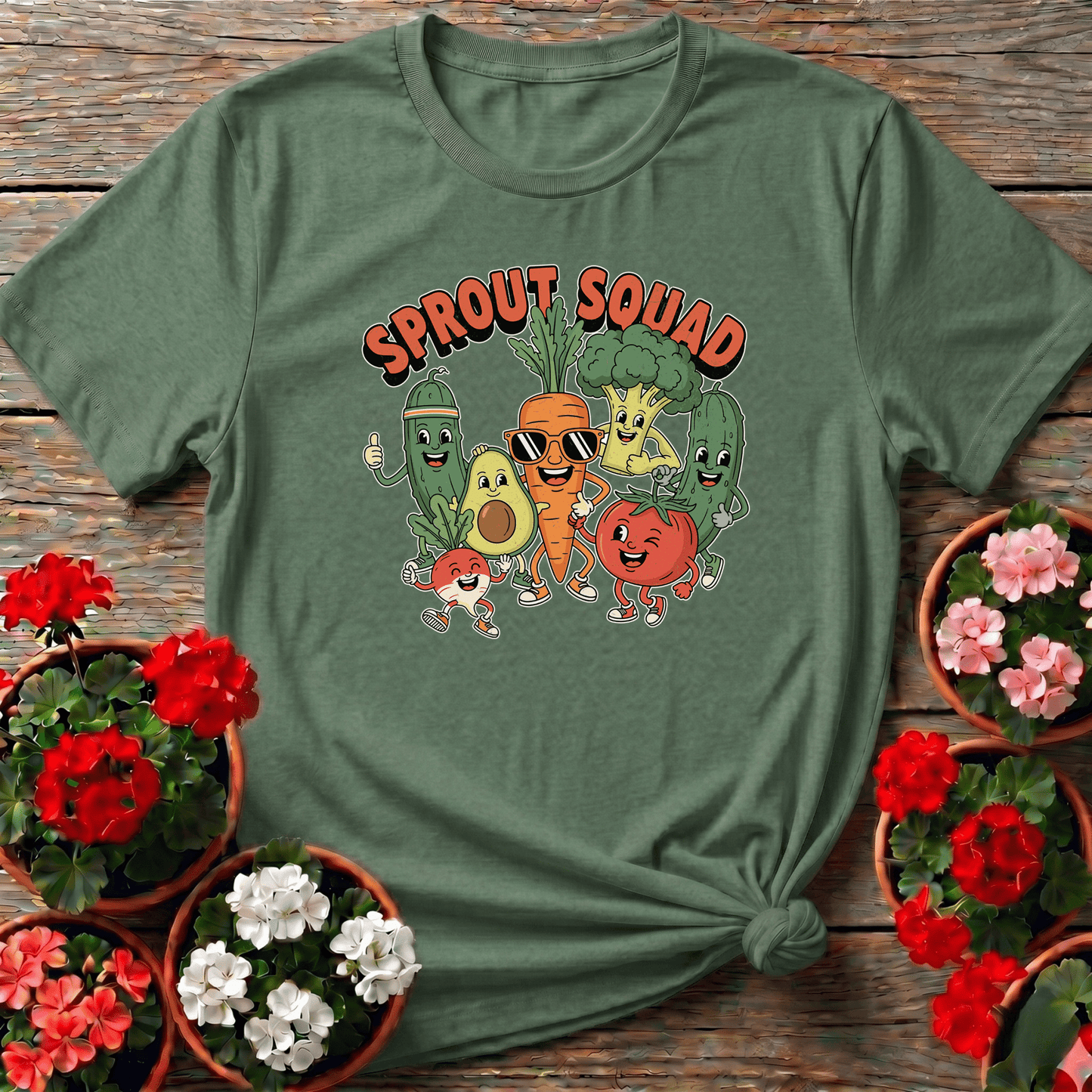 Sprout Squad Funny Vegetable Garden Tee - GardeningTshirts