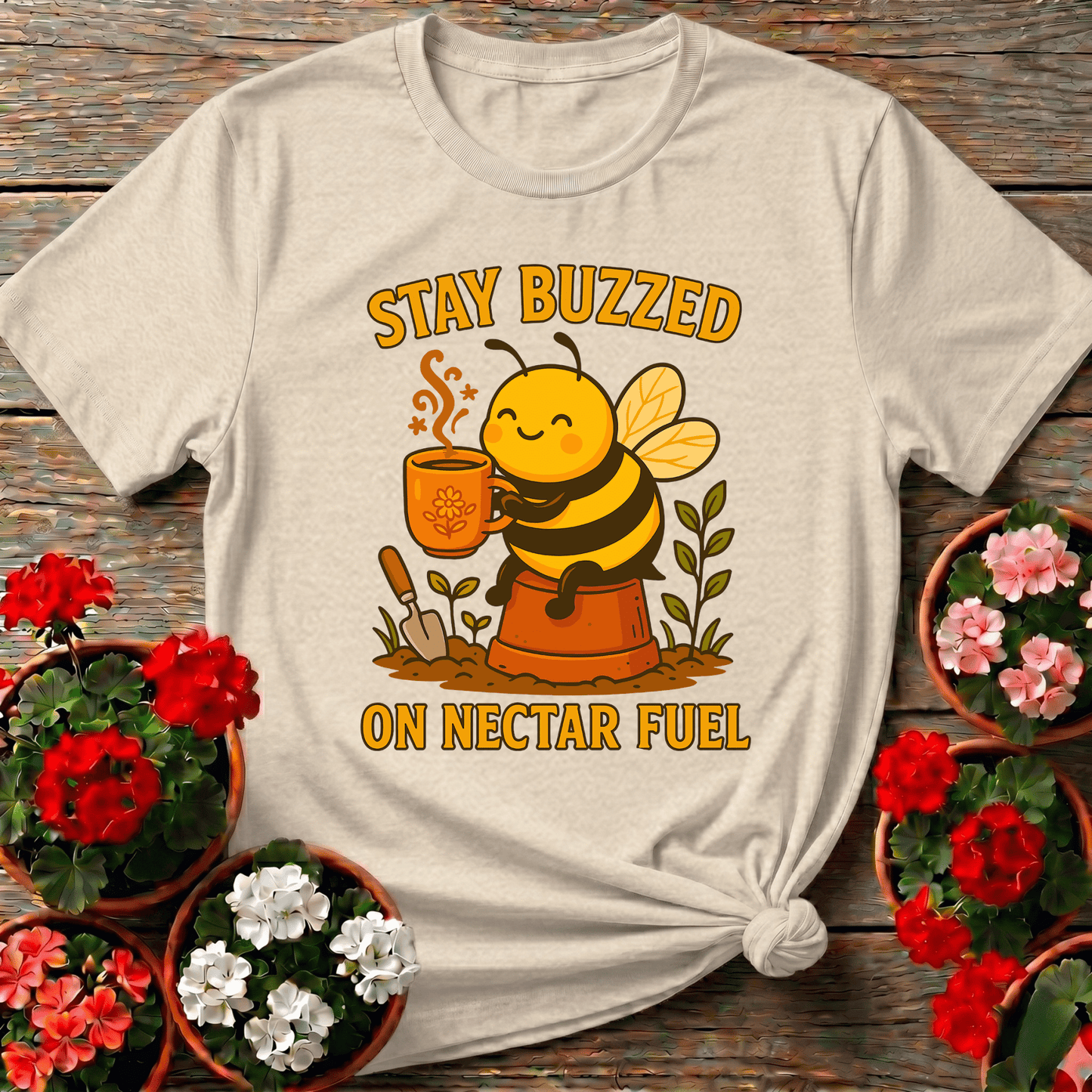 Stay Buzzed On Nectar Fuel Cute Coffee Bee T-shirt - GardeningTshirts