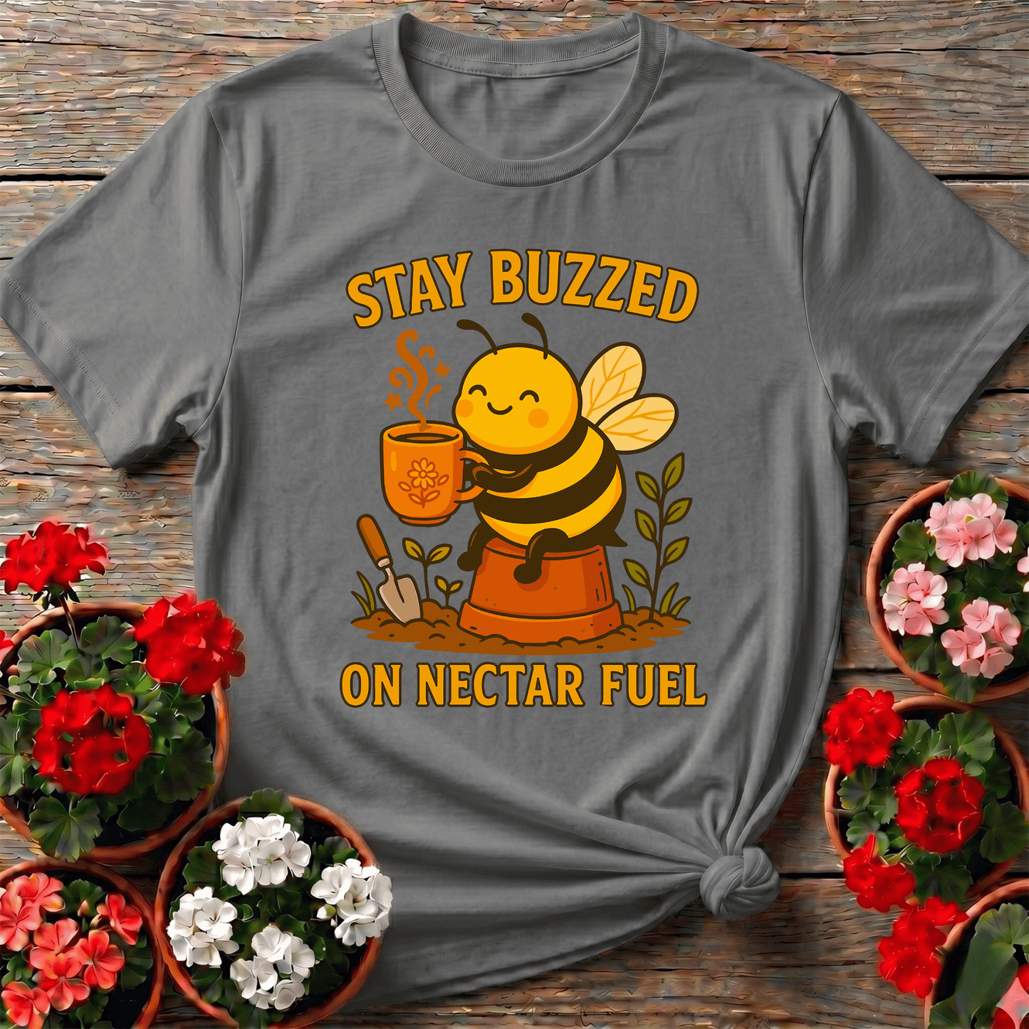 Stay Buzzed On Nectar Fuel Cute Coffee Bee T-shirt - GardeningTshirts