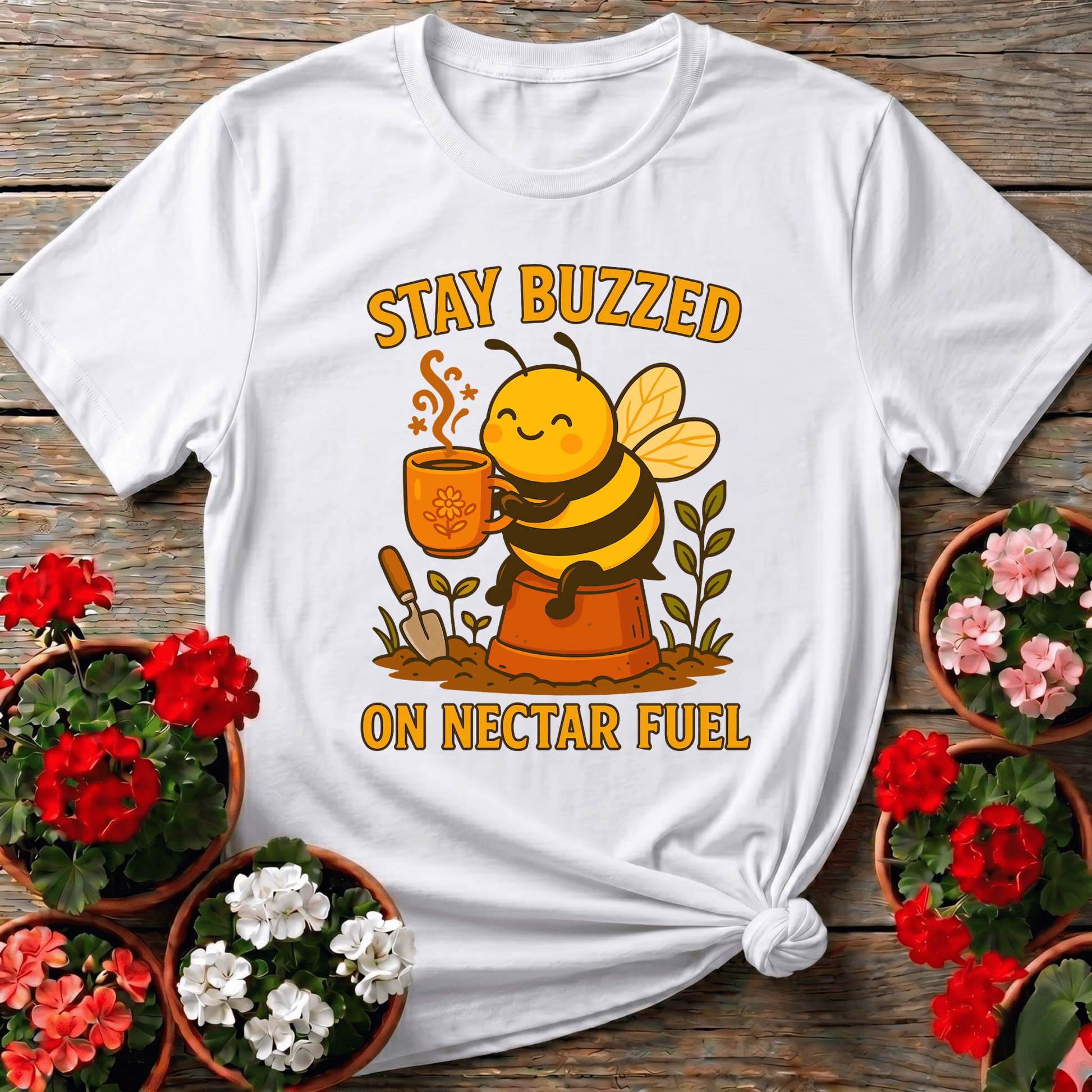 Stay Buzzed On Nectar Fuel Cute Coffee Bee T-shirt - GardeningTshirts