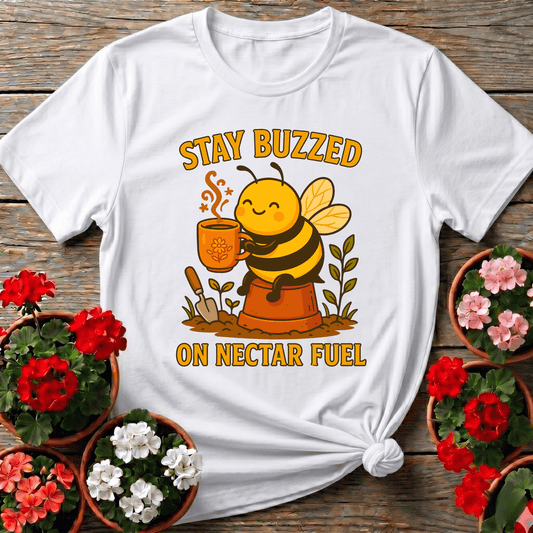 Stay Buzzed On Nectar Fuel Cute Coffee Bee T-shirt - GardeningTshirts