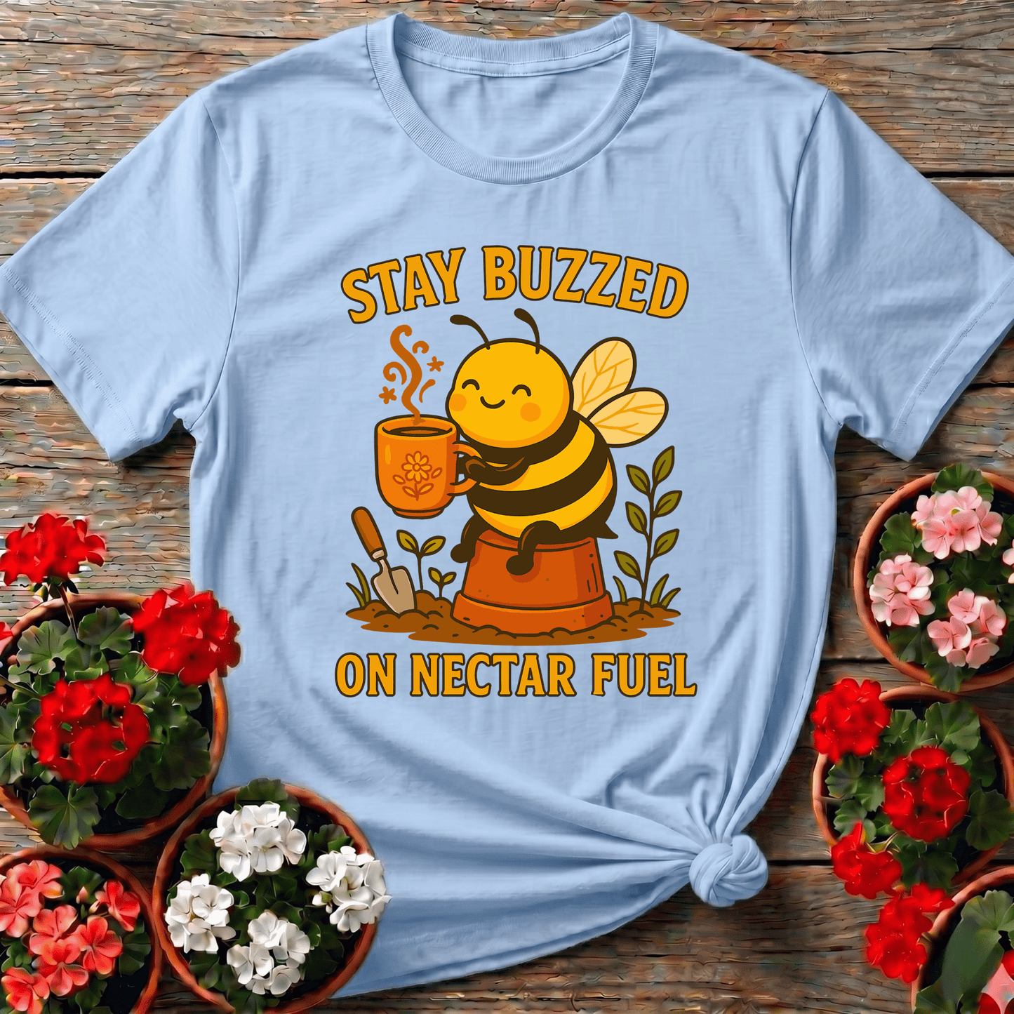Stay Buzzed On Nectar Fuel Cute Coffee Bee T-shirt - GardeningTshirts