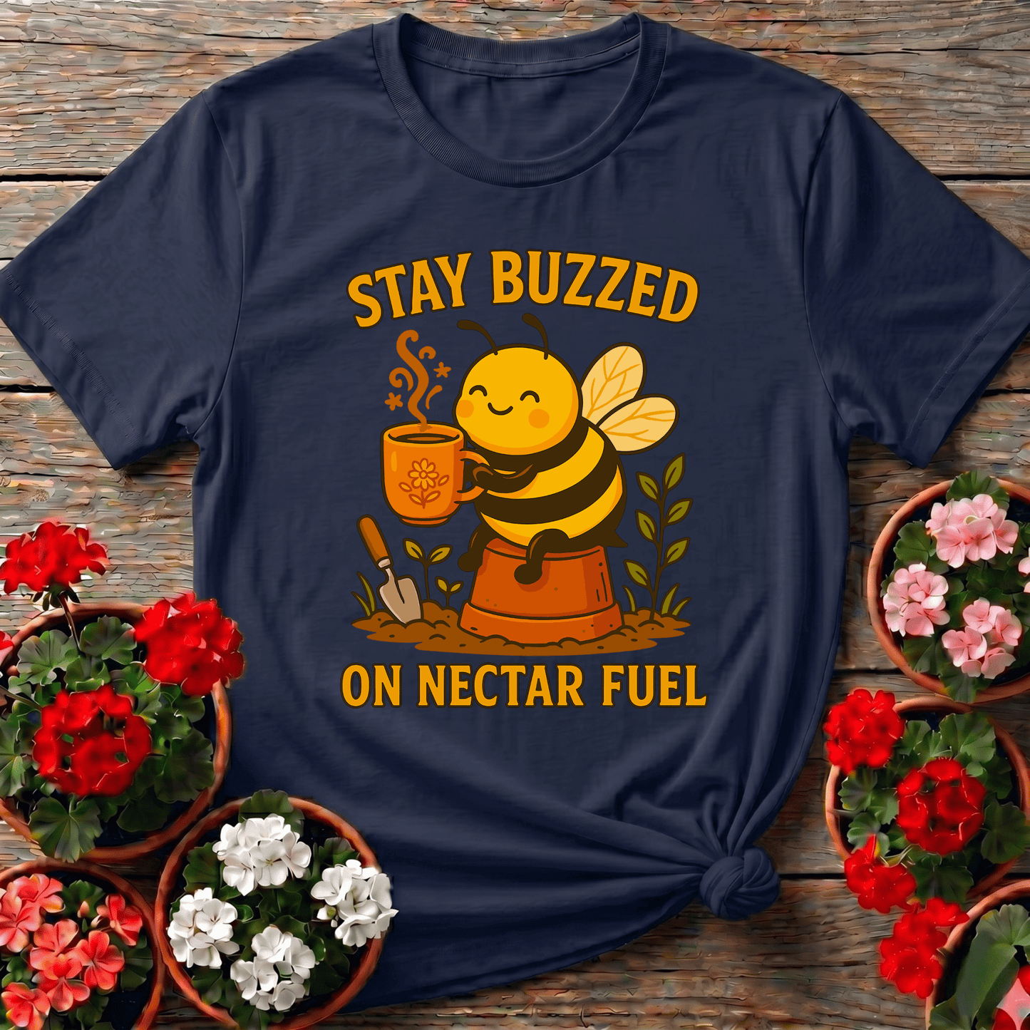 Stay Buzzed On Nectar Fuel Cute Coffee Bee T-shirt - GardeningTshirts