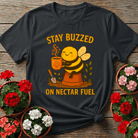 Stay Buzzed On Nectar Fuel Cute Coffee Bee T-shirt - GardeningTshirts