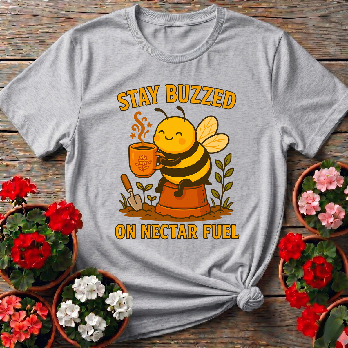 Stay Buzzed On Nectar Fuel Cute Coffee Bee T-shirt - GardeningTshirts