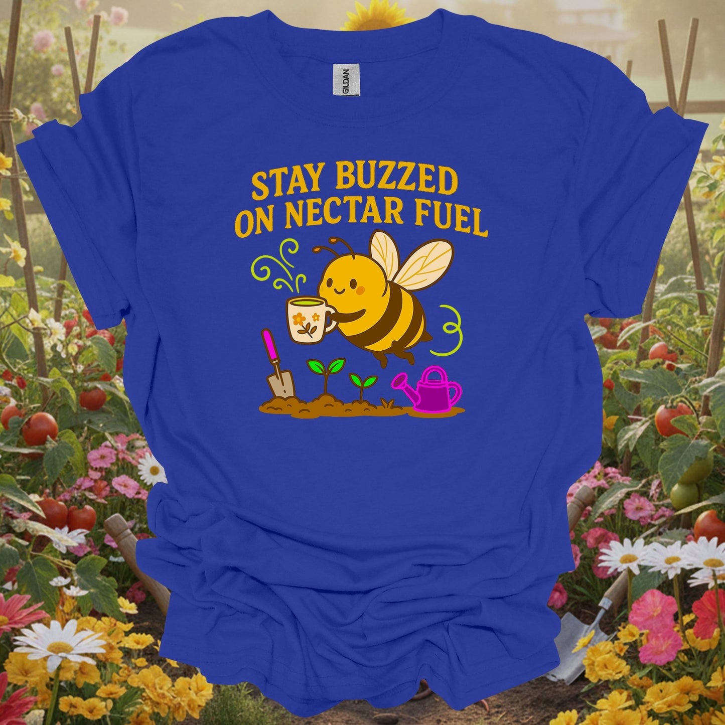 Royal top showing vintage stay buzzed on nectar fuel bee gardening for nostalgic gardeners