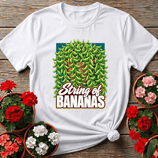String of Bananas Succulent Retro Illustration Tee - GardeningTshirts