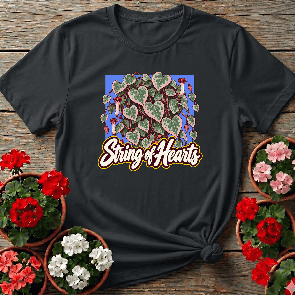 String of Hearts Plant Lover Gardening T-Shirt - GardeningTshirts