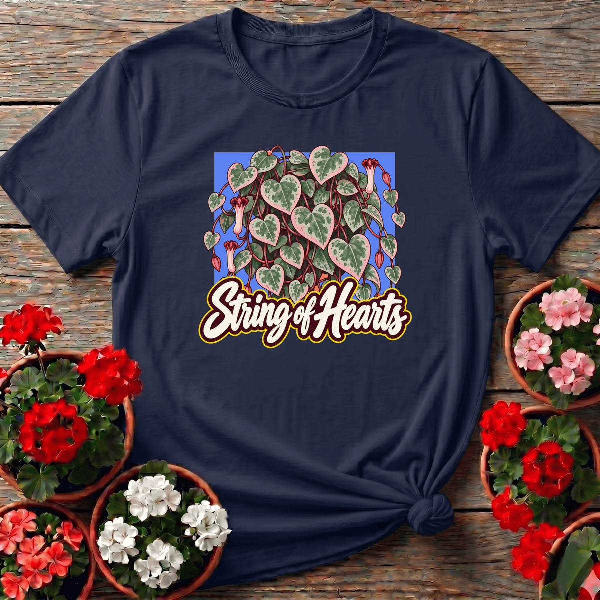 String of Hearts Plant Lover Gardening T-Shirt - GardeningTshirts