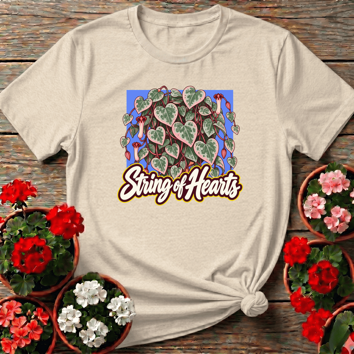 String of Hearts Plant Lover Gardening T-Shirt - GardeningTshirts
