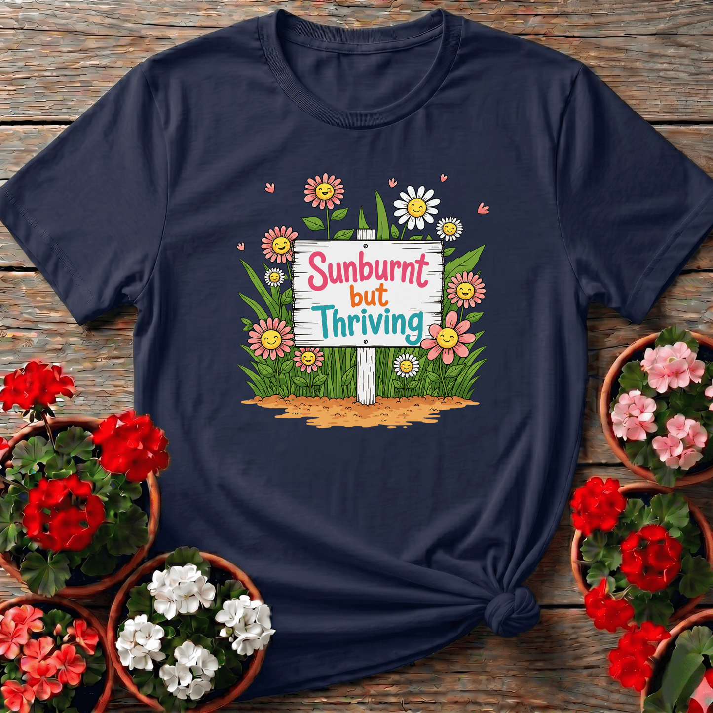 Sunburnt But Thriving Funny Gardening T-Shirt - GardeningTshirts