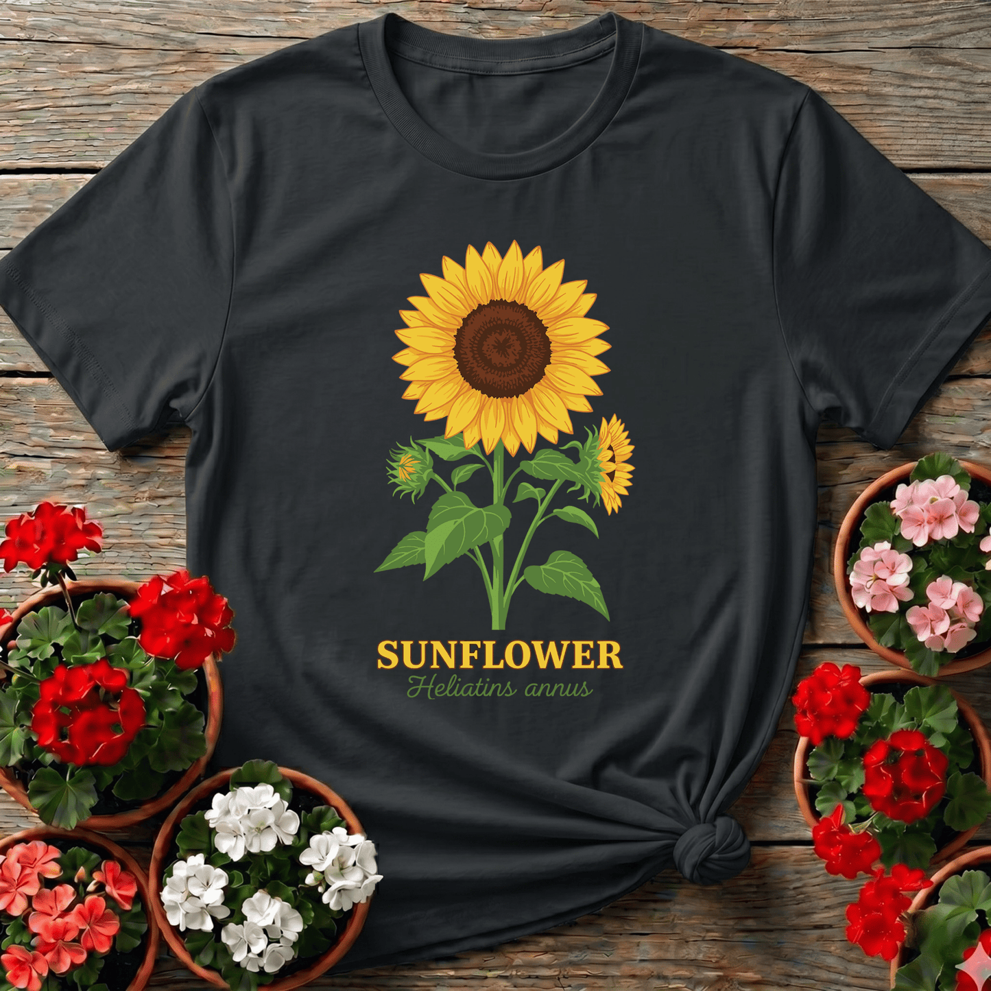 Sunflower Helianthus Annuus Botanical Gardening Tee - GardeningTshirts