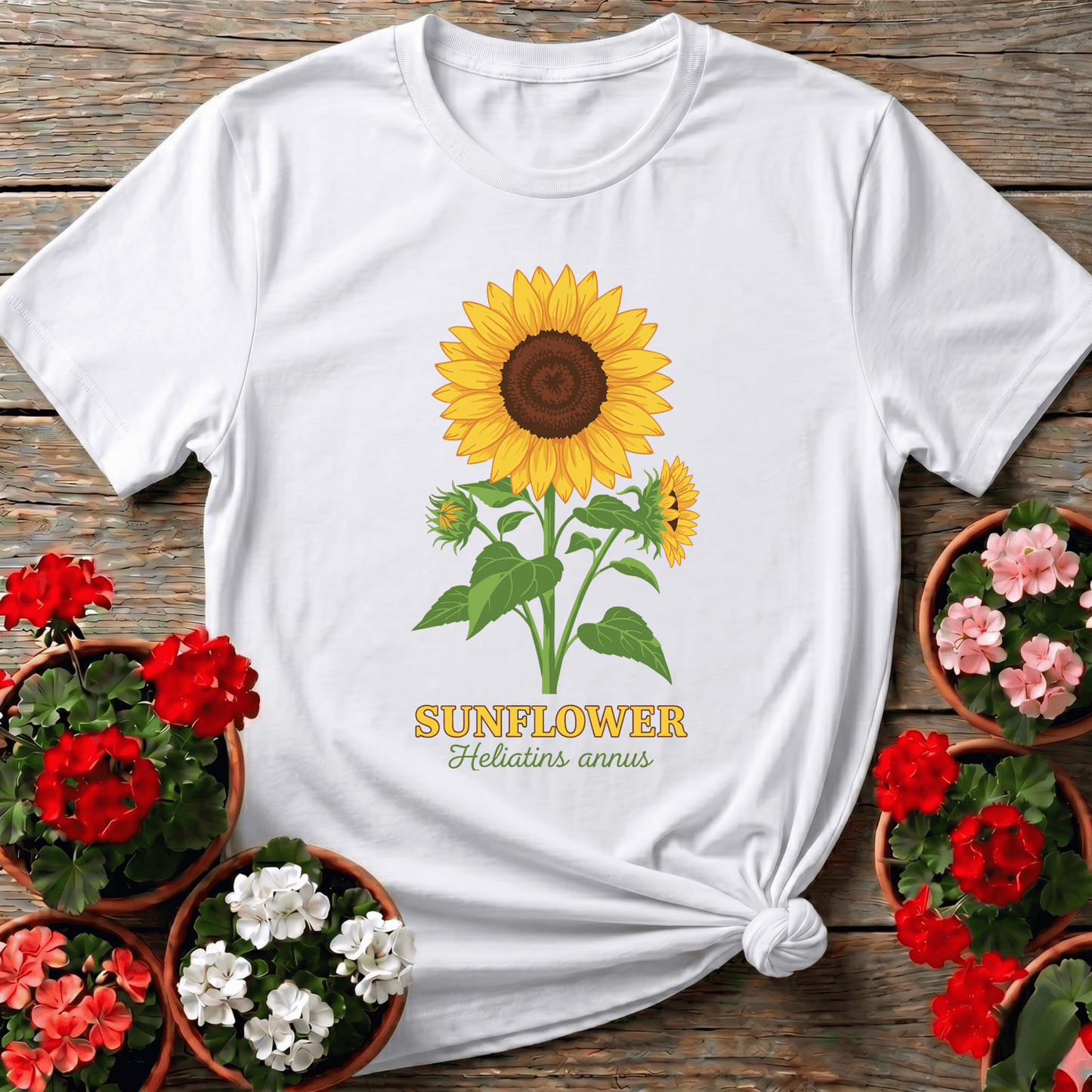 Sunflower Helianthus Annuus Botanical Gardening Tee - GardeningTshirts