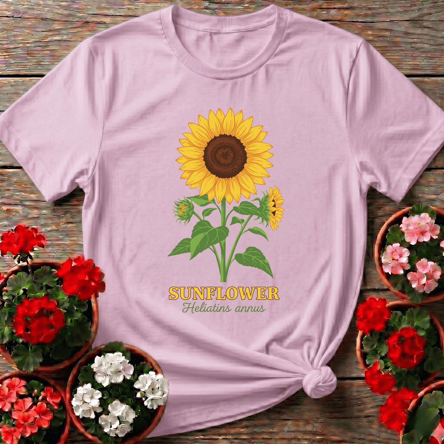 Sunflower Helianthus Annuus Botanical Gardening Tee - GardeningTshirts