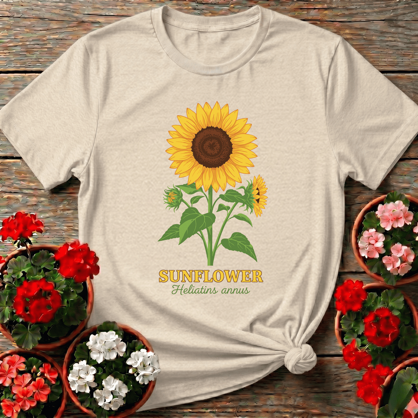 Sunflower Helianthus Annuus Botanical Gardening Tee - GardeningTshirts