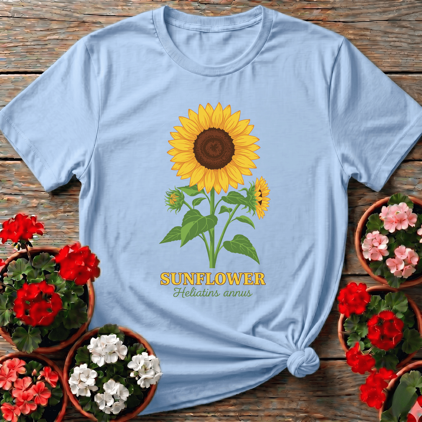 Sunflower Helianthus Annuus Botanical Gardening Tee - GardeningTshirts