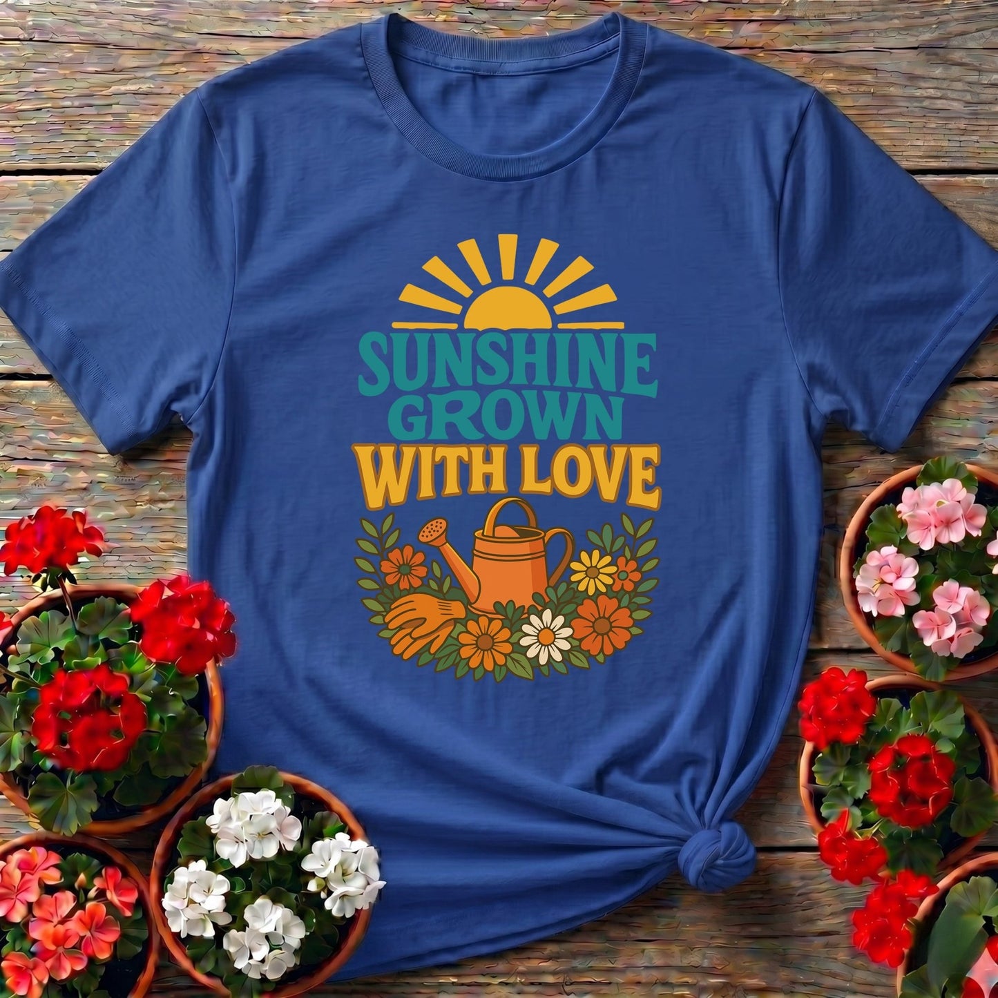 Sunshine Grown With Love Groovy Floral Tee - GardeningTshirts