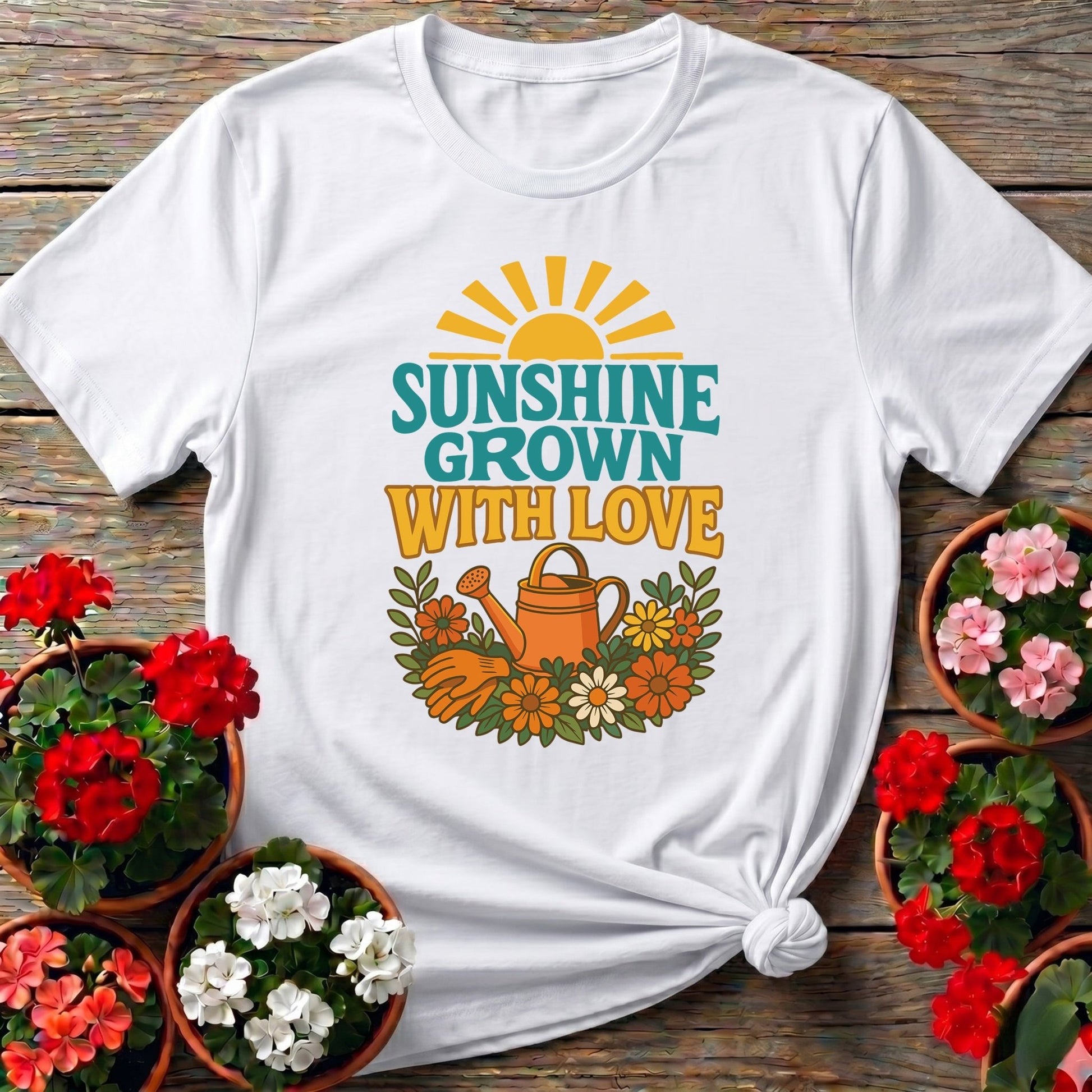 Sunshine Grown With Love Groovy Floral Tee - GardeningTshirts