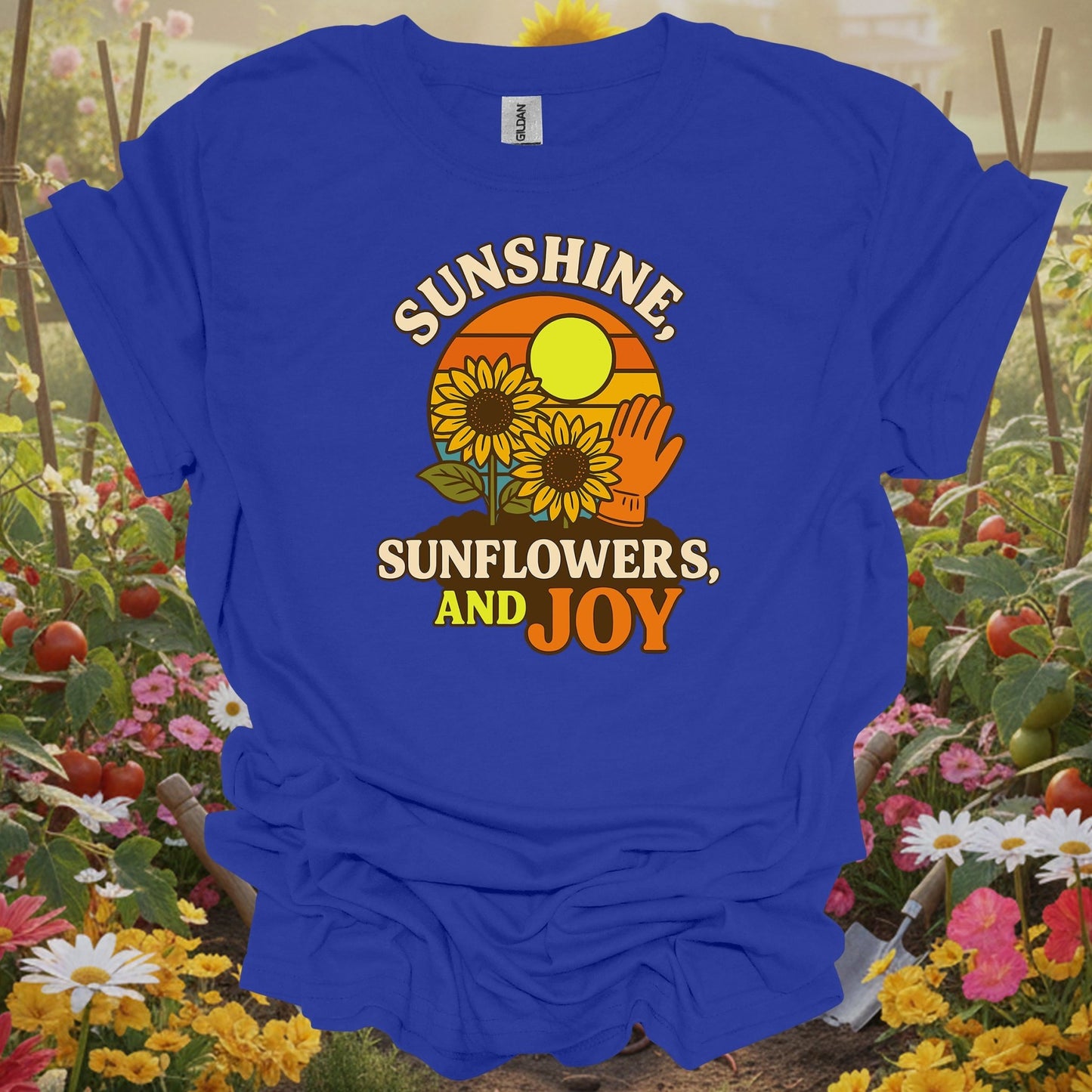 Sunshine, Sunflowers, and Joy Vintage Garden T-Shirt - GardeningTshirts