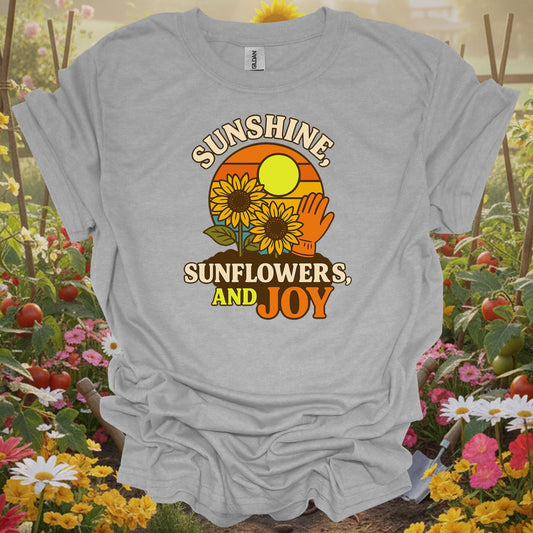 Sunshine, Sunflowers, and Joy Vintage Garden T-Shirt - GardeningTshirts