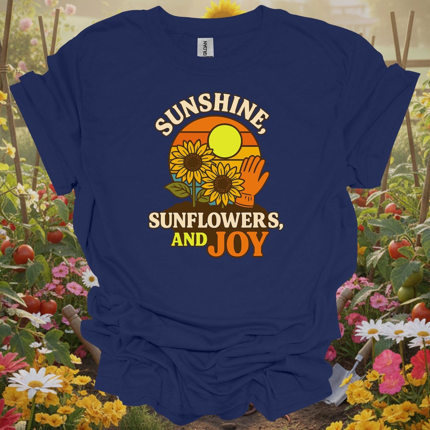 Sunshine, Sunflowers, and Joy Vintage Garden T-Shirt - GardeningTshirts