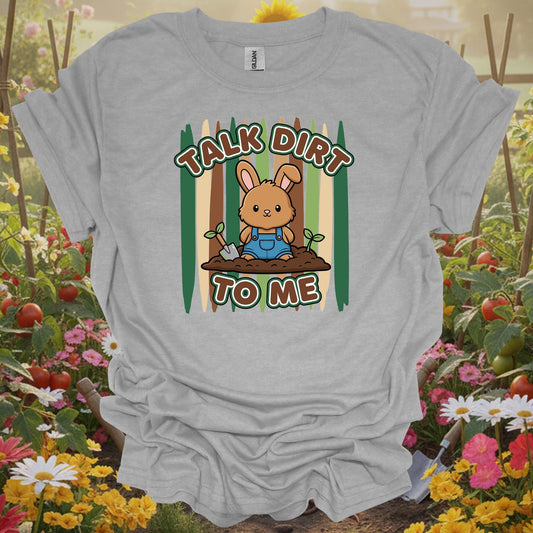 Sport Grey tshirt showing talk dirt to me cute bunny gardener pun for gardening enthusiasts