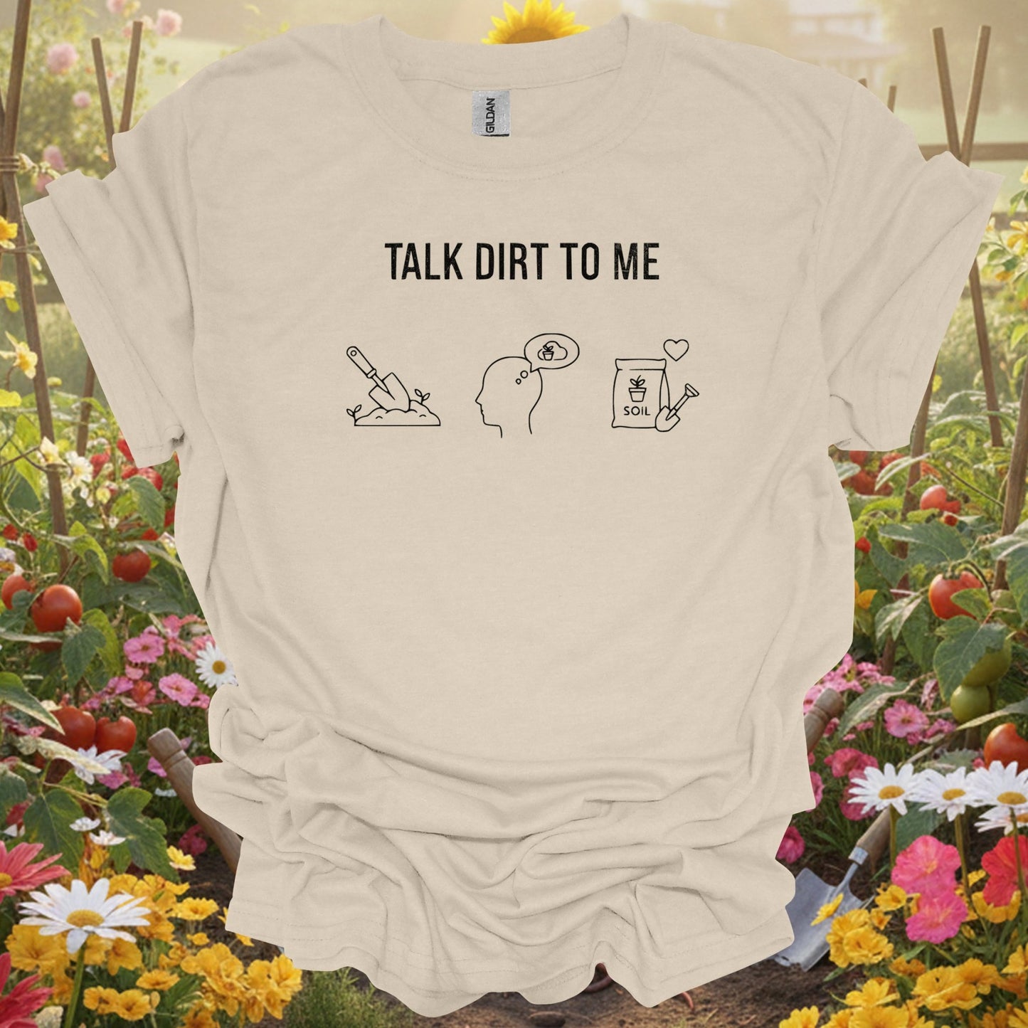 "Talk Dirt to Me" Minimalist Gardening T-Shirt - GardeningTshirts