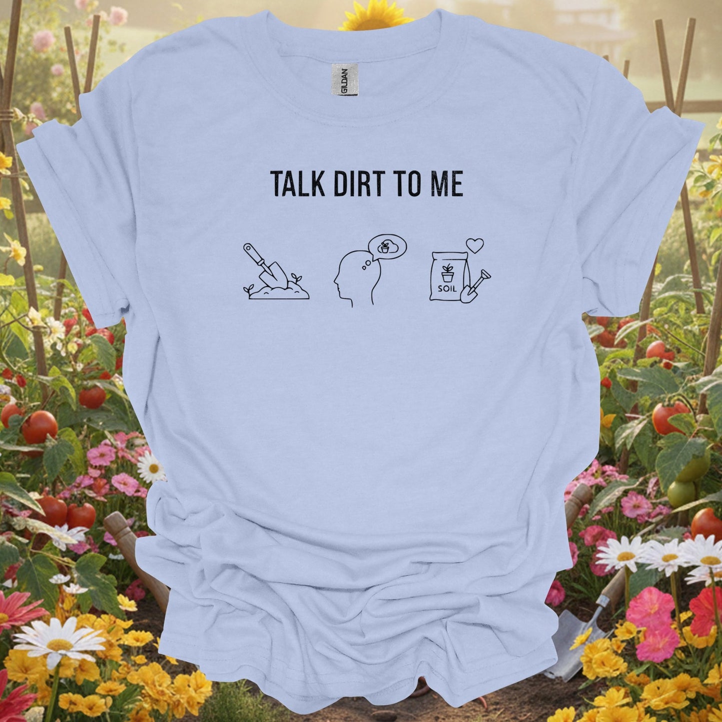 "Talk Dirt to Me" Minimalist Gardening T-Shirt - GardeningTshirts