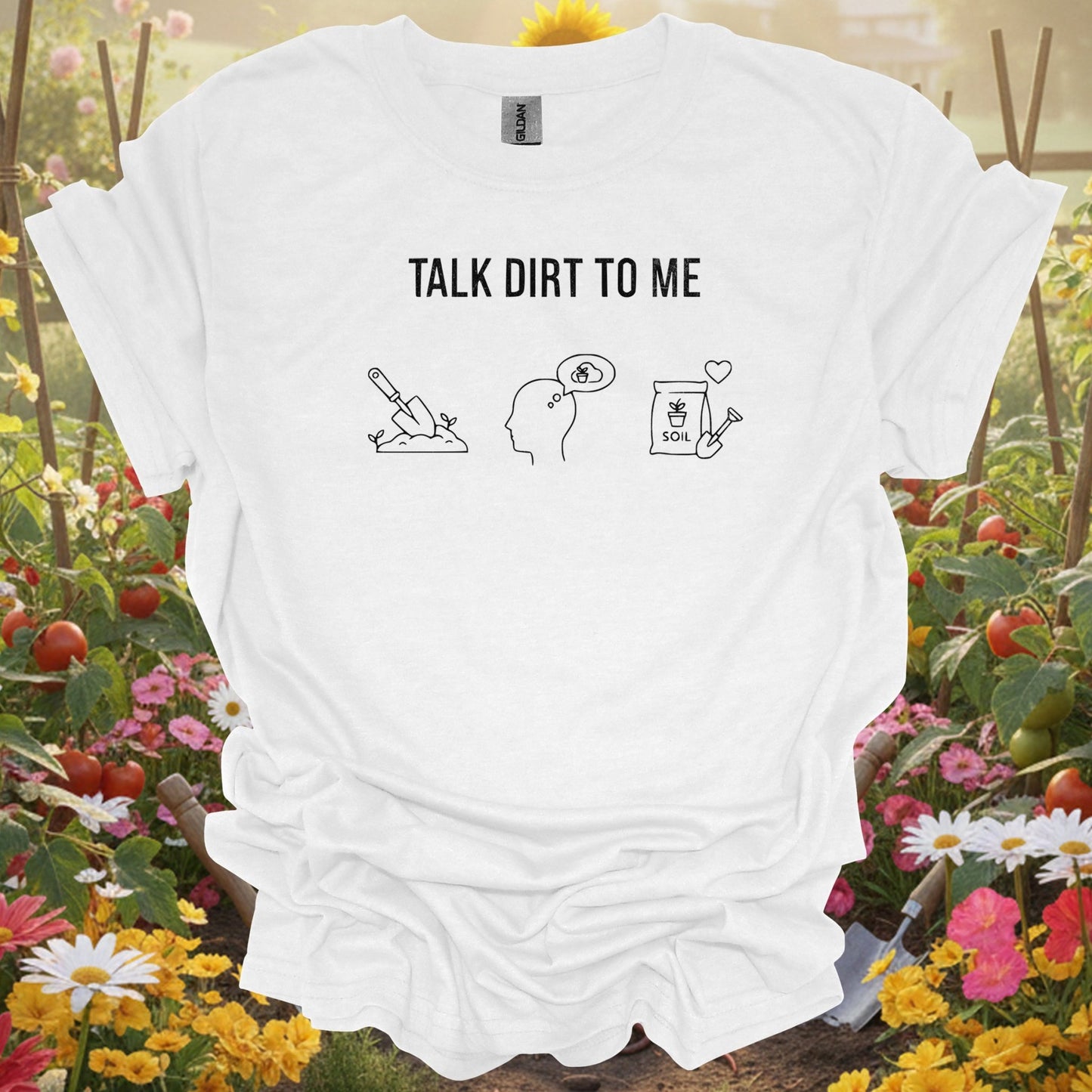 "Talk Dirt to Me" Minimalist Gardening T-Shirt - GardeningTshirts