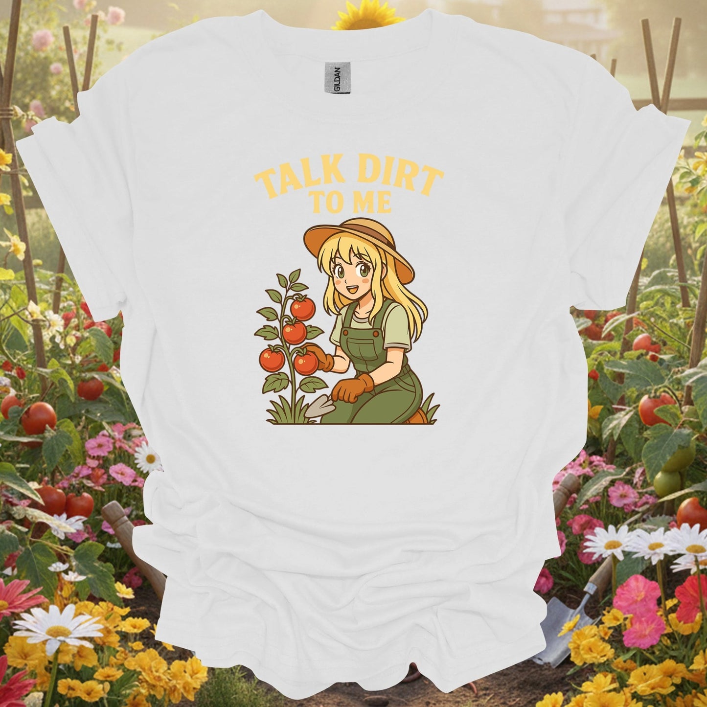 White tee showing talk dirt to me witty plant lover for garden hobbyists