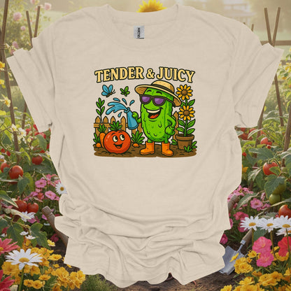Natural apparel featuring a tender and juicy vegetable design on a soft shirt that perfectly captures a playful spirit.