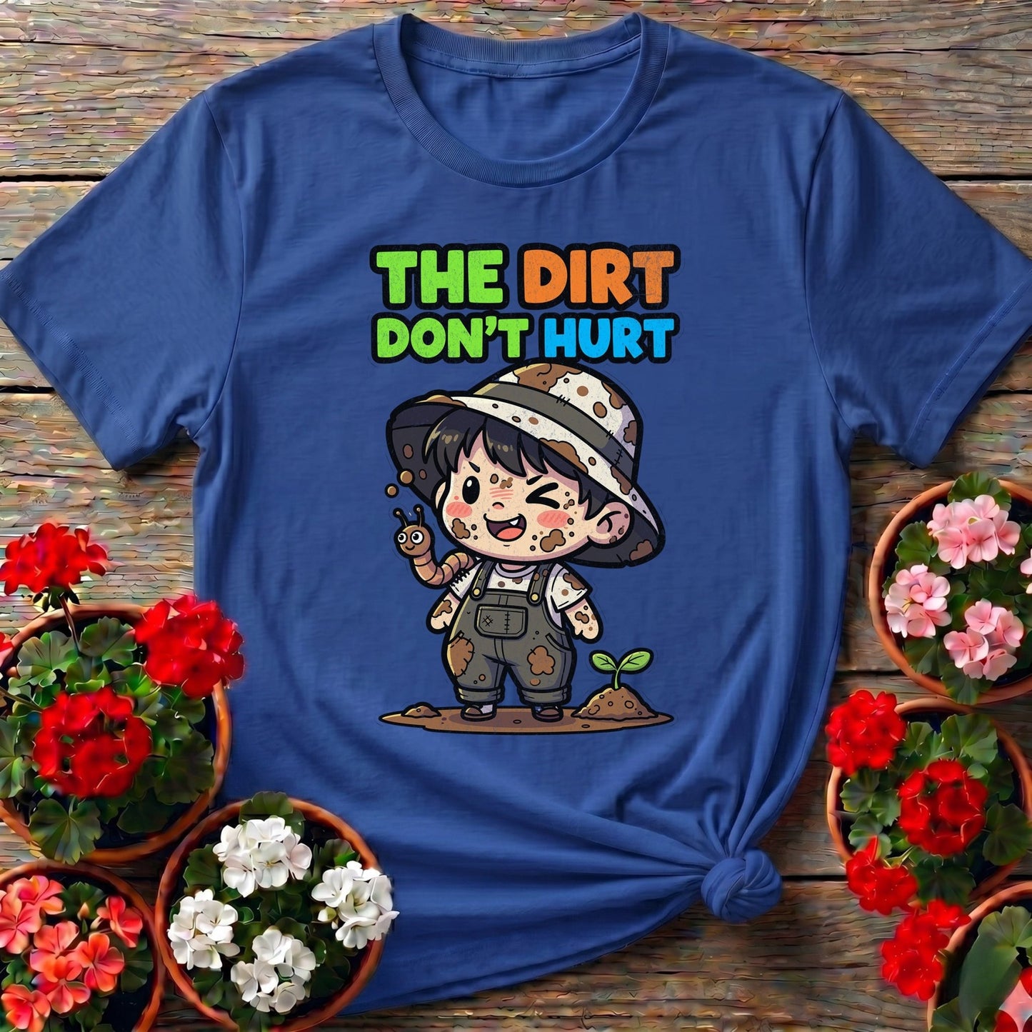 The Dirt Don't Hurt Chibi Gardener Tee - GardeningTshirts