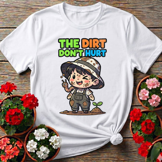 The Dirt Don't Hurt Chibi Gardener Tee - GardeningTshirts