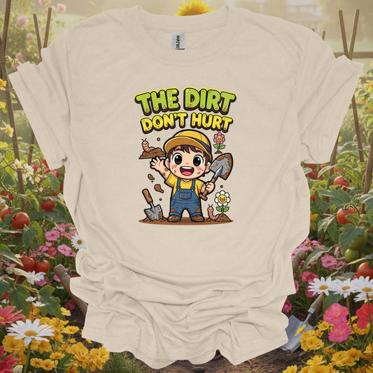 Natural tshirt showing the dirt dont hurt cute chibi gardener for gardening enthusiasts
