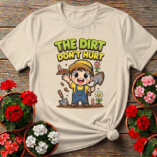 The Dirt Dont Hurt Cute Chibi Gardener Tee - GardeningTshirts