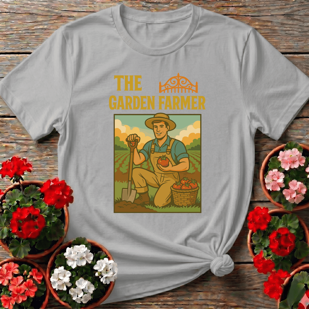 The Garden Farmer Retro Proud Harvest T-shirt - GardeningTshirts