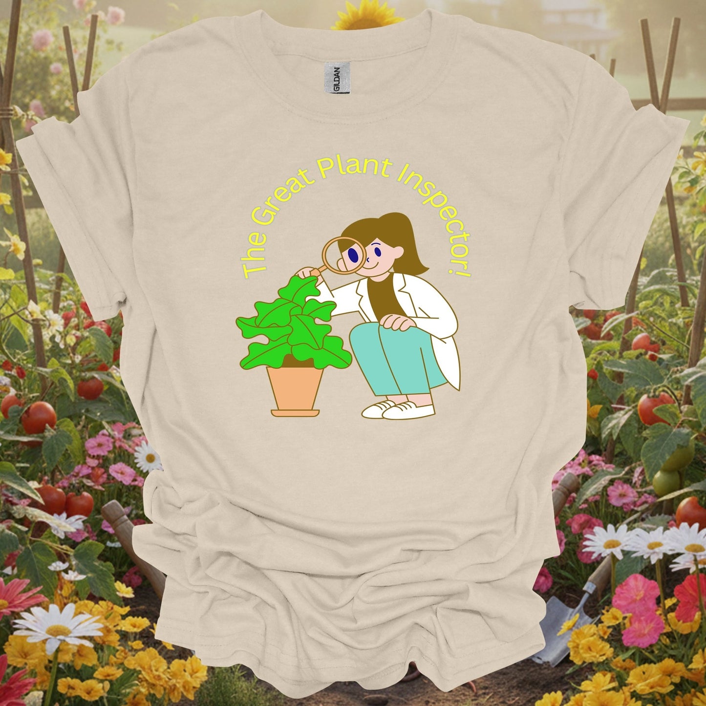 Natural tshirt showing acknowledge your daily botanical routine with this hilarious and relatable houseplant design for hobby farmers supplementing their income