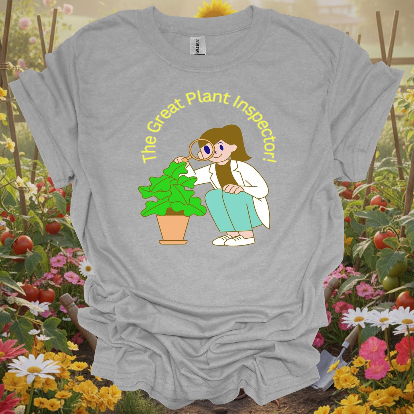 Sport gray tshirt showing acknowledge your daily botanical routine with this hilarious and relatable houseplant design for hobby farmers supplementing their income