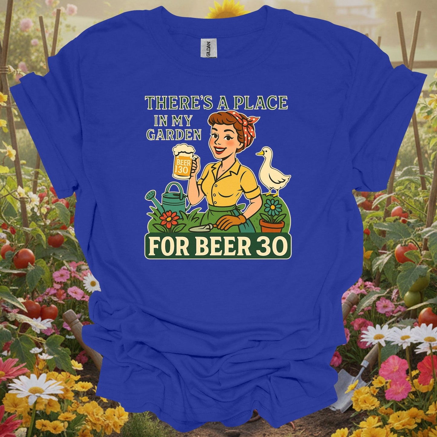 Royal top showing there's a place in my garden for beer 30 for people who support pollinators