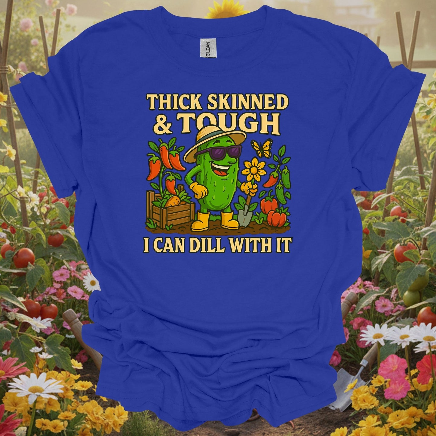 Royal top showing tough pickle with I can dill with it pun for people who handle challenges