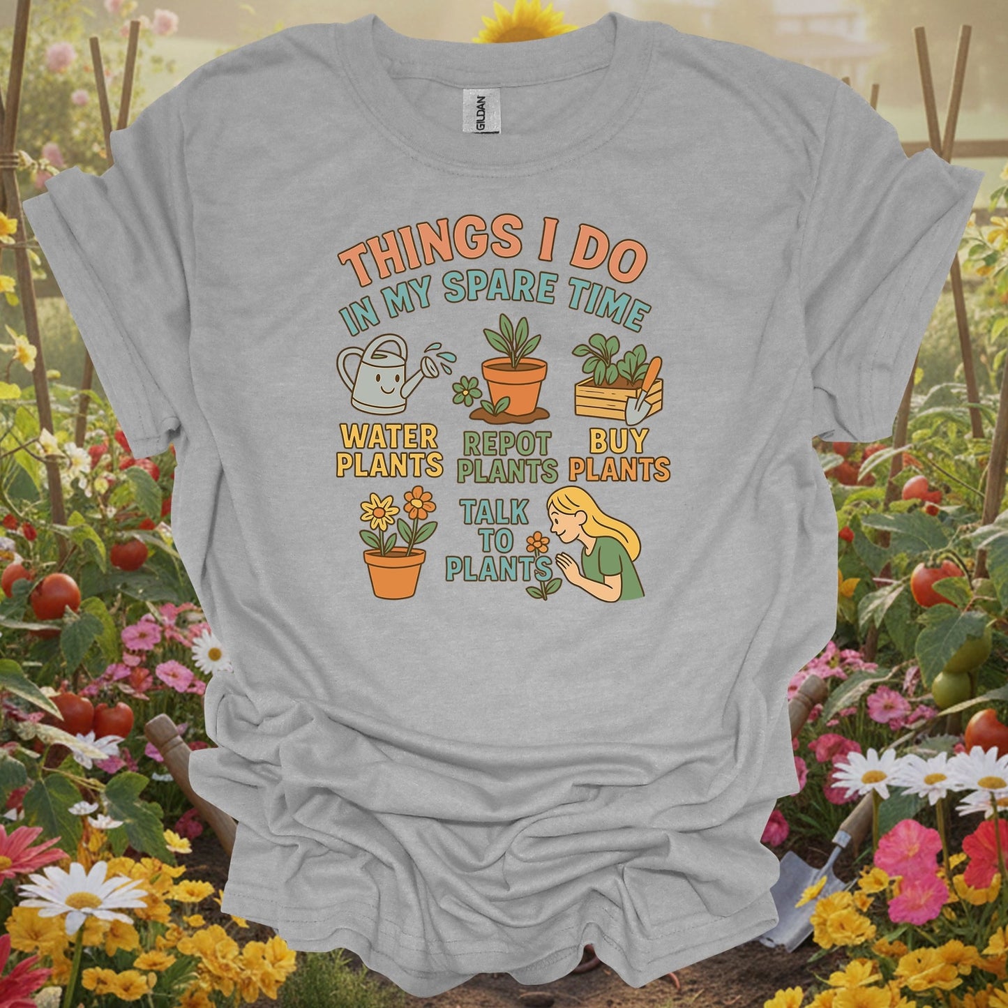 Sport Grey tee showing things i do in my spare time funny plant for garden hobbyists
