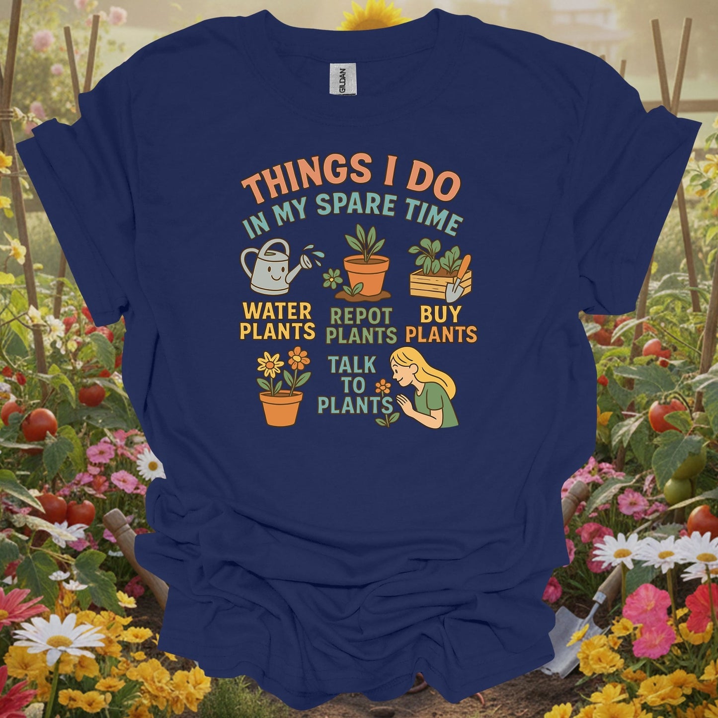Navy top showing things i do in my spare time funny plant for green thumb folks